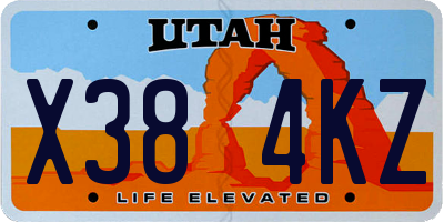 UT license plate X384KZ