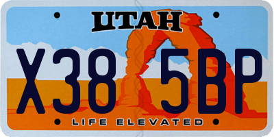 UT license plate X385BP