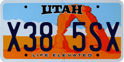 UT license plate X385SX