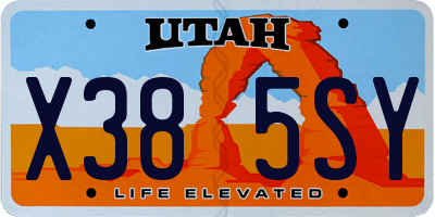 UT license plate X385SY