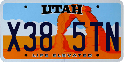 UT license plate X385TN