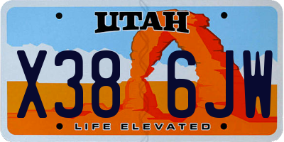 UT license plate X386JW