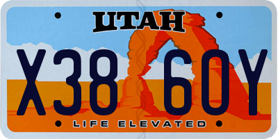 UT license plate X386OY