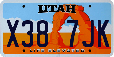 UT license plate X387JK