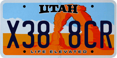 UT license plate X388CR