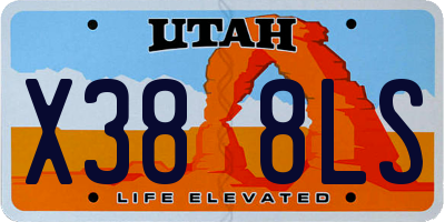 UT license plate X388LS