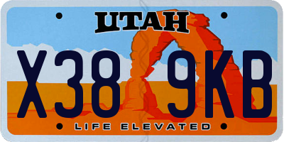 UT license plate X389KB