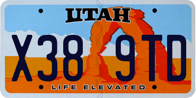 UT license plate X389TD