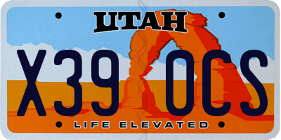 UT license plate X390CS