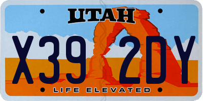 UT license plate X392DY