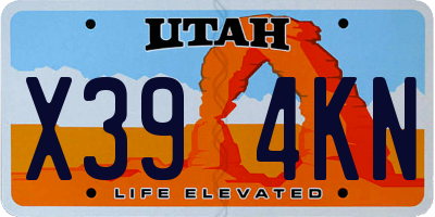 UT license plate X394KN