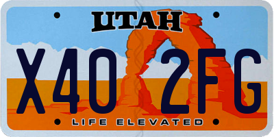 UT license plate X402FG