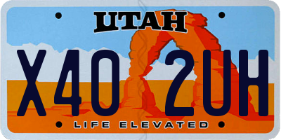 UT license plate X402UH