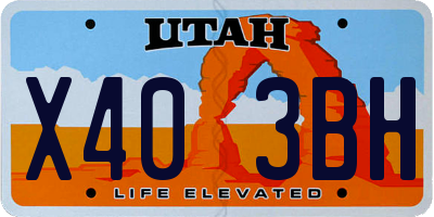 UT license plate X403BH