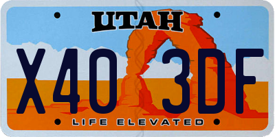 UT license plate X403DF