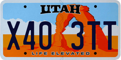 UT license plate X403TT