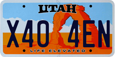 UT license plate X404EN