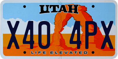 UT license plate X404PX