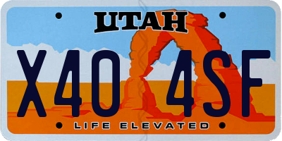UT license plate X404SF