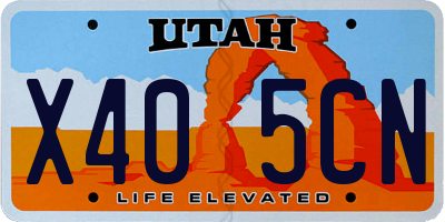 UT license plate X405CN