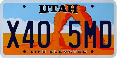 UT license plate X405MD