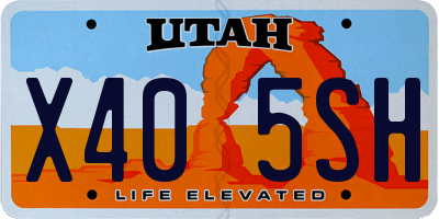 UT license plate X405SH