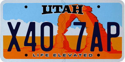 UT license plate X407AP