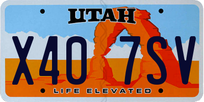 UT license plate X407SV
