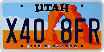 UT license plate X408FR