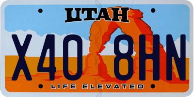 UT license plate X408HN