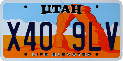 UT license plate X409LV