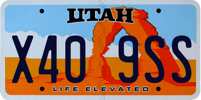 UT license plate X409SS