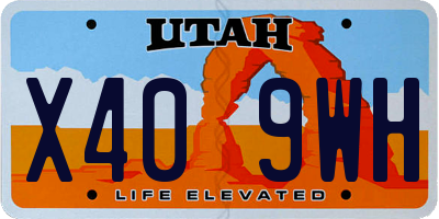 UT license plate X409WH