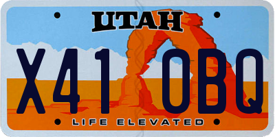 UT license plate X410BQ