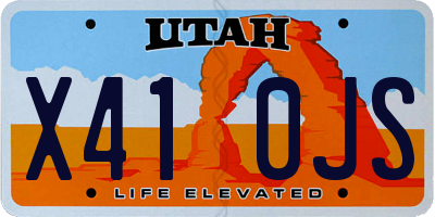 UT license plate X410JS