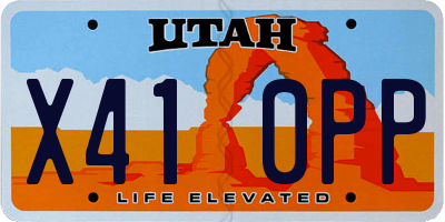 UT license plate X410PP