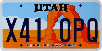 UT license plate X410PQ