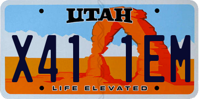 UT license plate X411EM