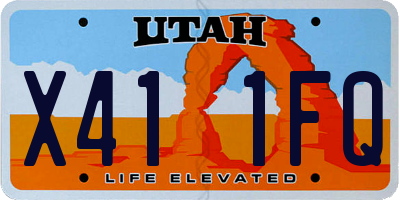 UT license plate X411FQ