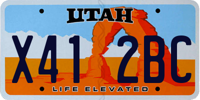 UT license plate X412BC