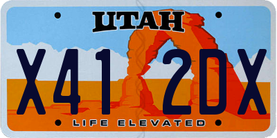 UT license plate X412DX