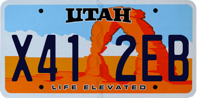 UT license plate X412EB