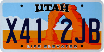 UT license plate X412JB