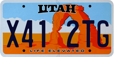 UT license plate X412TG