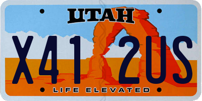 UT license plate X412US