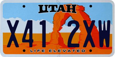 UT license plate X412XW