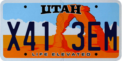UT license plate X413EM