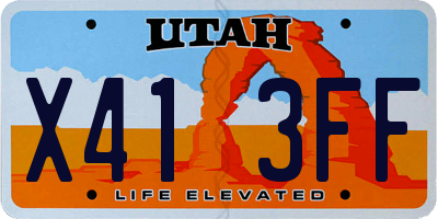 UT license plate X413FF