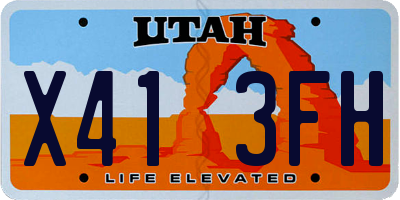UT license plate X413FH