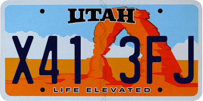 UT license plate X413FJ